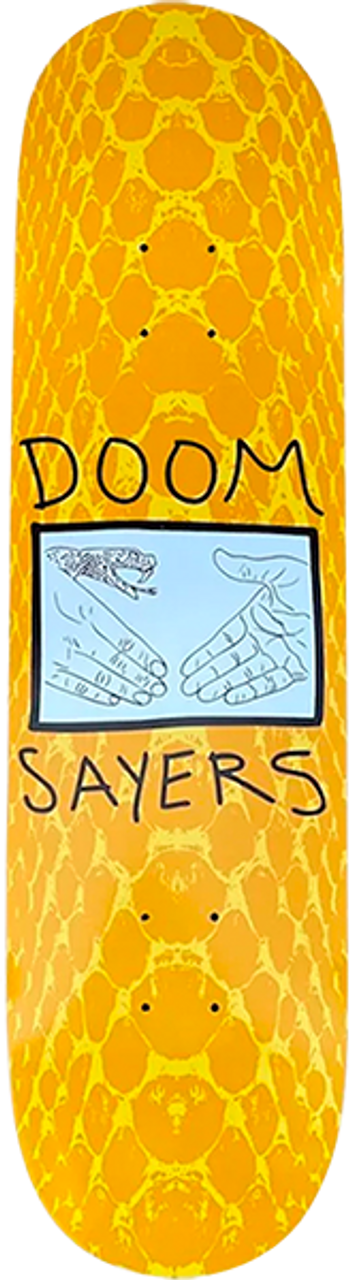 Doom Sayers Snake Skin Skate Deck Orange 8.37