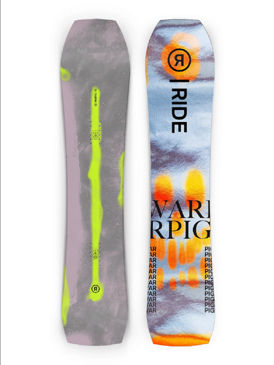 Ride Warpig Snowboard Grey Yellow 158