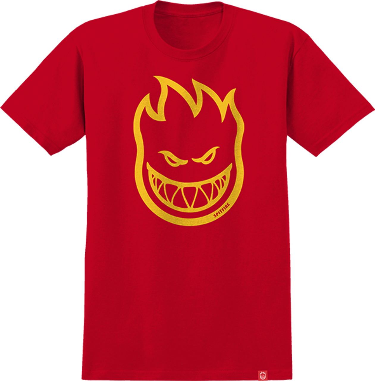 SPITFIRE BIGHEAD SS TSHIRT LARGE  RED/GOLD