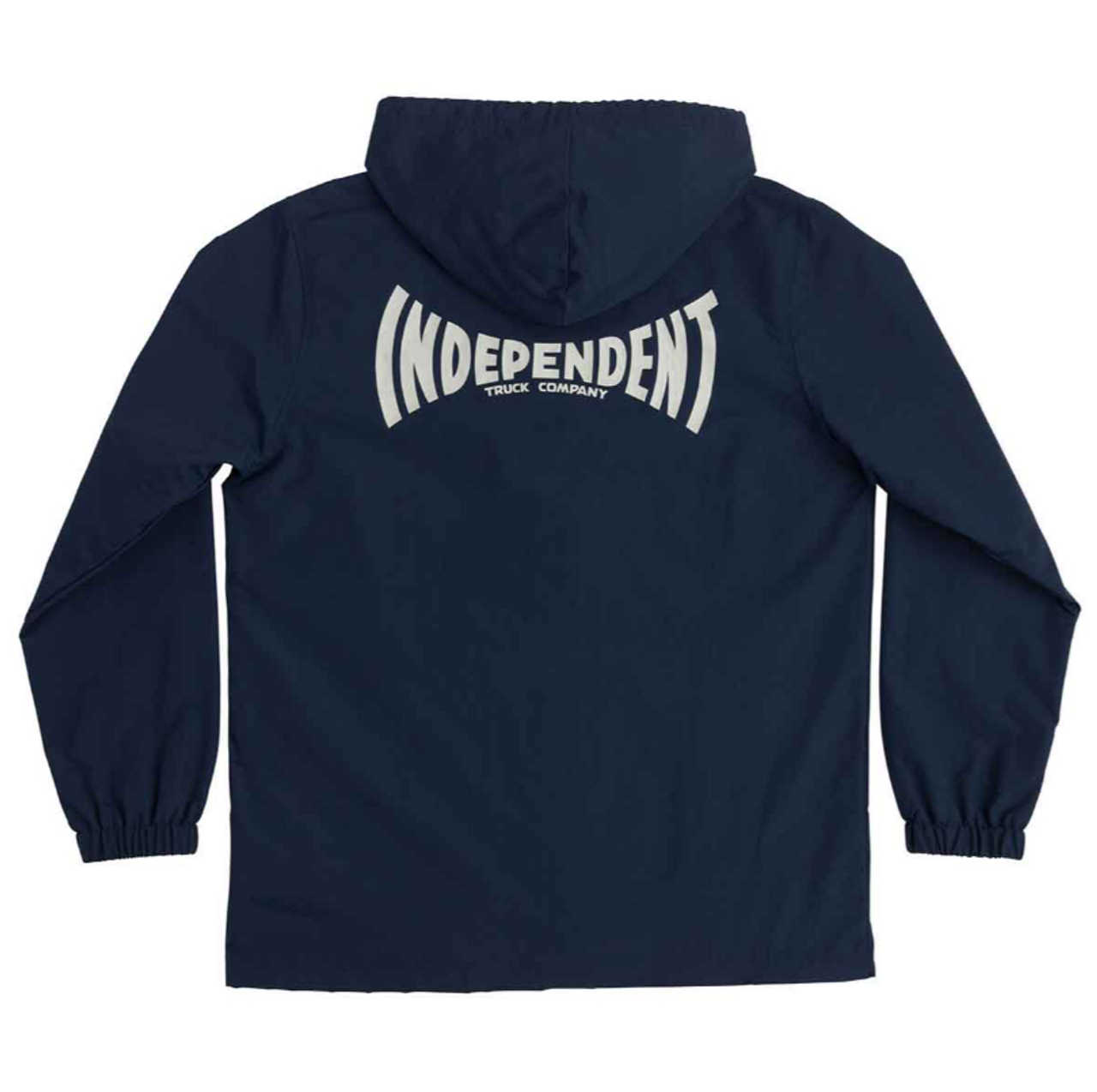 Independent Span Hooded Windbreaker Coaches Jacket Navy