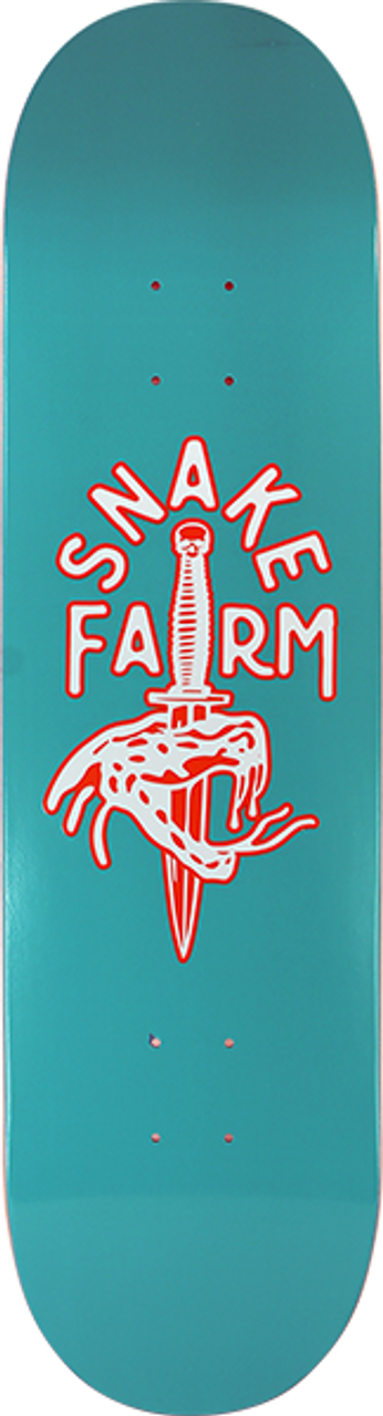 SNAKE FARM THE BOOM STICK SKATE DECK-8.5 AQUA/ORANGE