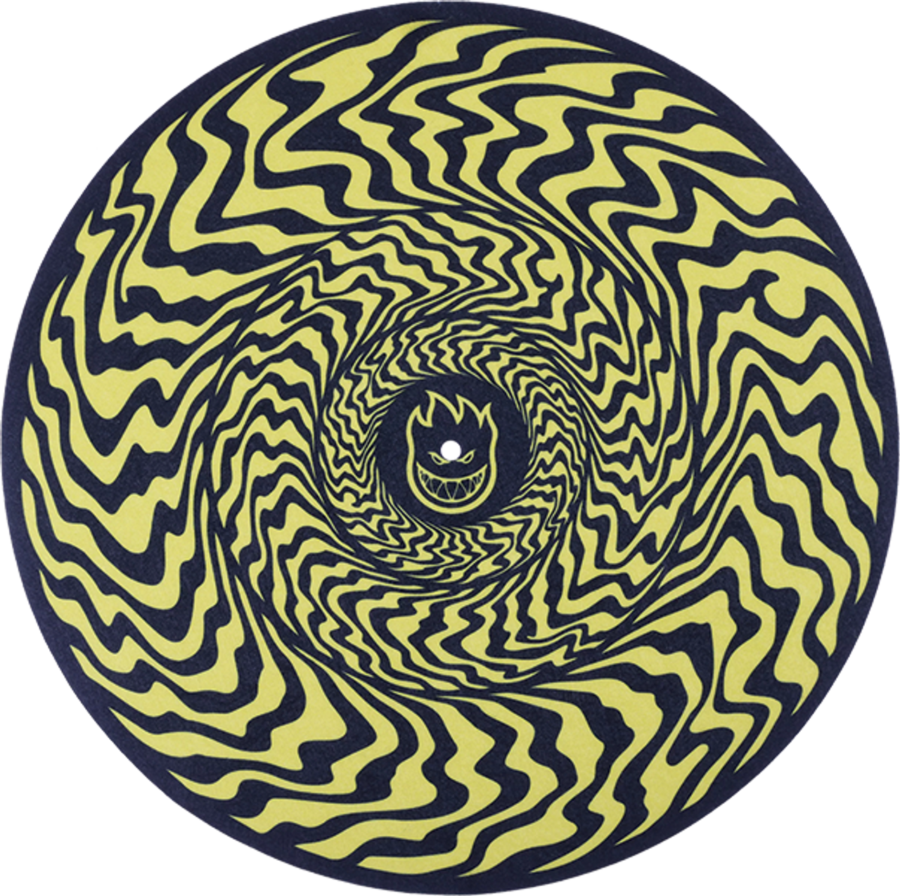 SPITFIRE TURNTABLE SLIP MAT - SWIRLED CLASSIC BLK/YEL