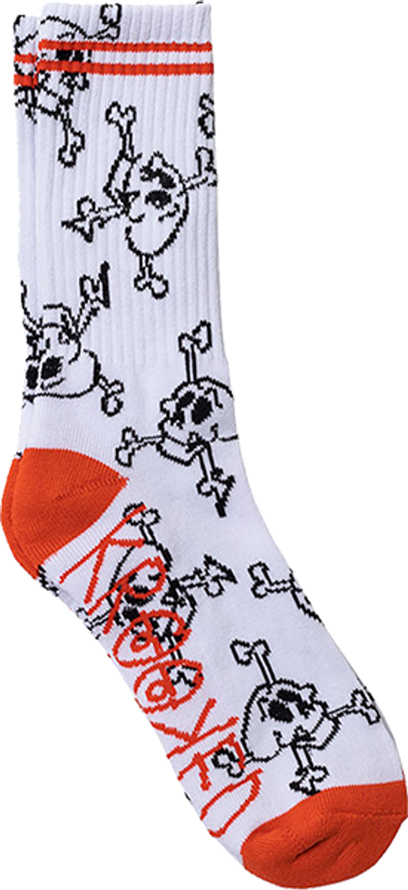 KROOKED STYLE CREW SOCK WHT/BLK/RED
