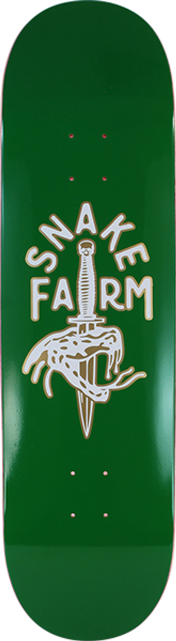 SNAKE FARM THE BOOM STICK SKATE DECK-8.75 GREEN/GOLD