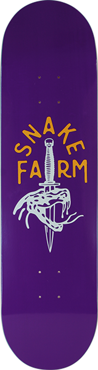 SNAKE FARM THE BOOM STICK SKATE DECK-8.25 PURPLE/YEL