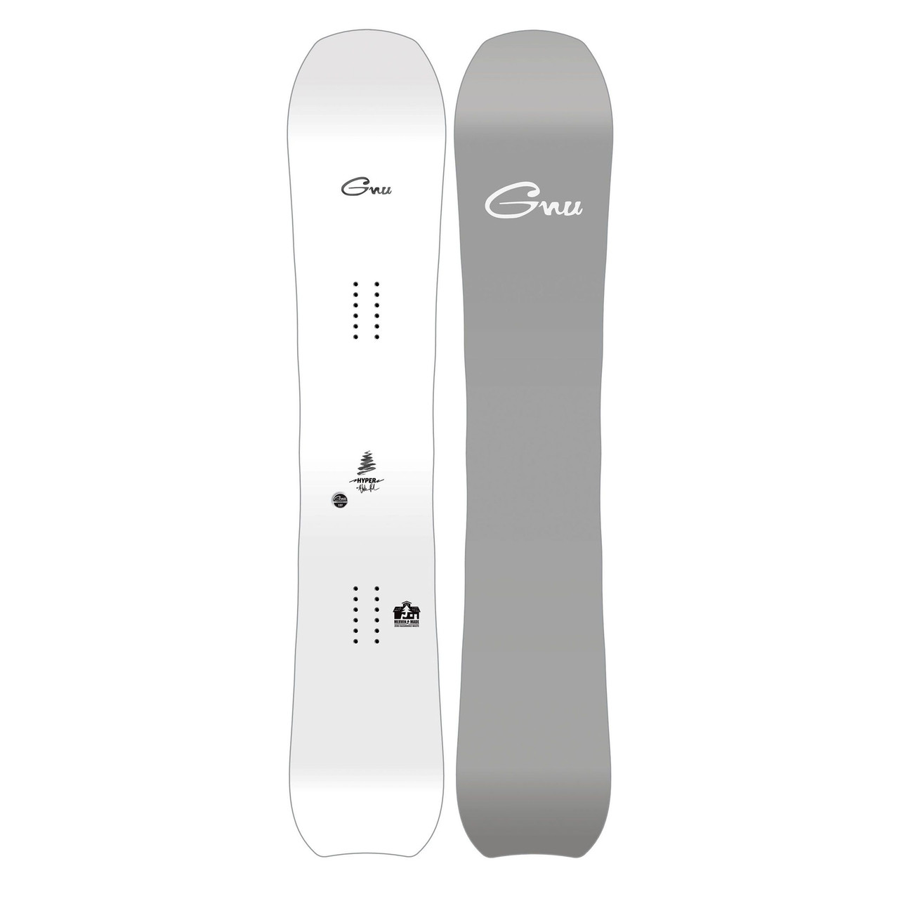 GNU Hyper Snowboard White Black 159w