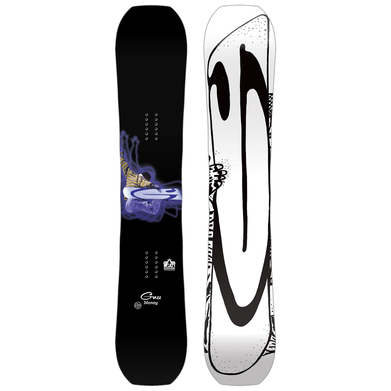 GNU Money Snowboard Black Blue 156