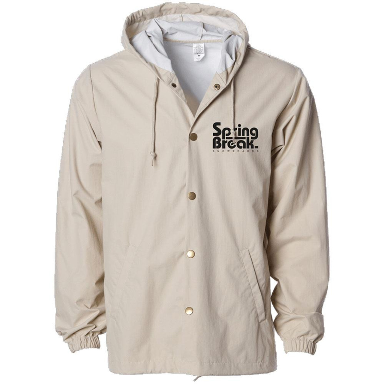 Spring Break Hooded Coach Jacket Khaki | Boardparadise.com