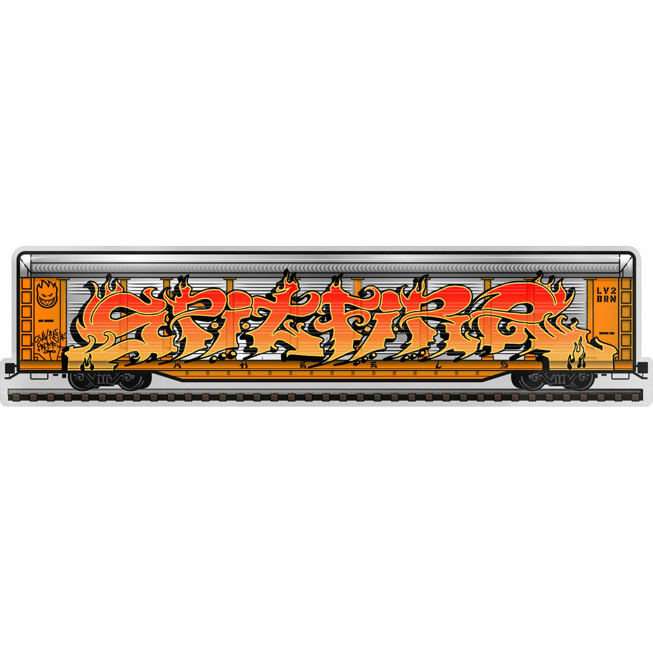 Spitfire Savie Train Sticker Black Orange 7inch