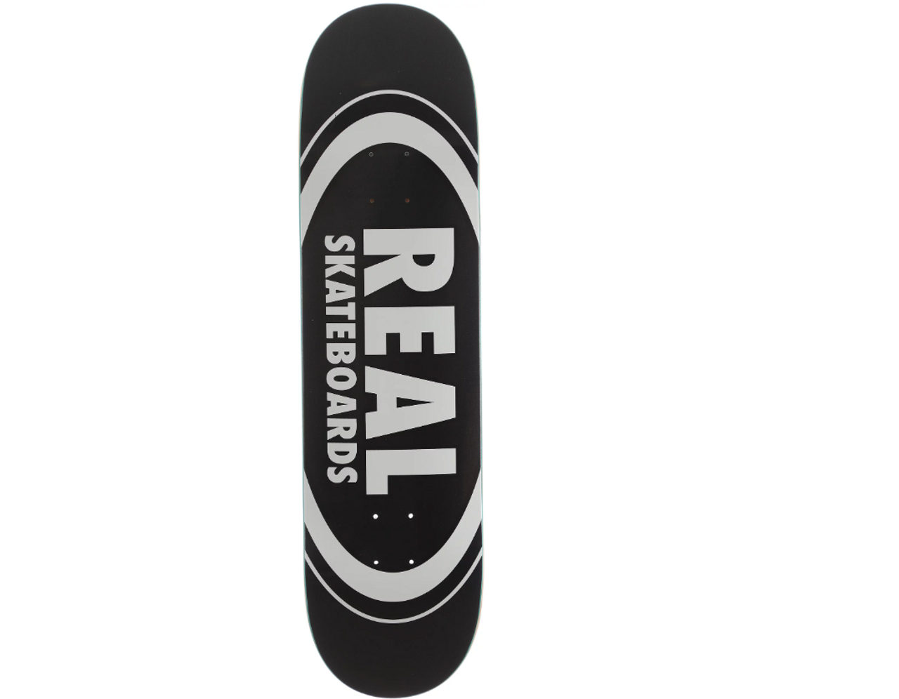 Real Classic Oval R1 Skateboard Deck Black White 8.25