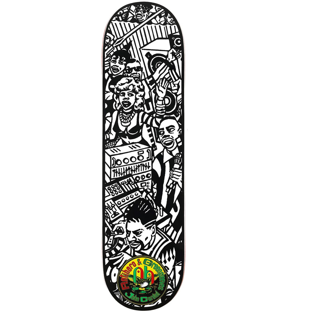 Anti Hero Cardiel Green Sleeves Skate Deck Black White 8.62