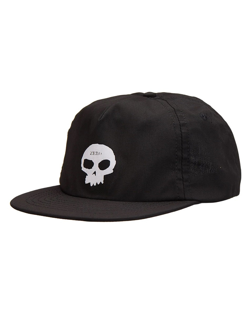 Zero Single Skull Hat Black White Snapback