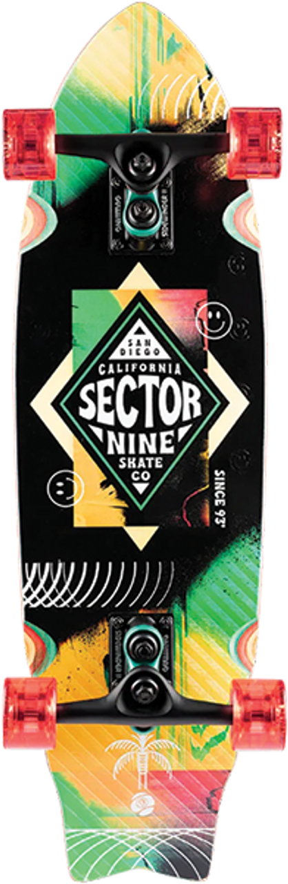 SECTOR 9 WAVEPARK PARTY SKATEBOARD COMPLETE 8.75X30.25 sidewindr