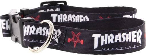THRASHER DOG COLLAR LG BLACK (3/4"WIDE)
