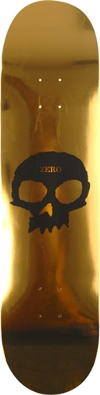 ZERO SINGLE SKULL FOIL SKATEBOARD DECK-8.12 GOLD/BLK