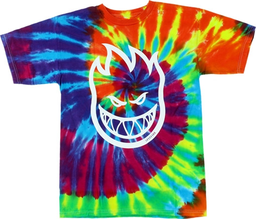 SPITFIRE BIGHEAD TIE DYE SS TSHIRT LARGE  TIE DYE/WHT