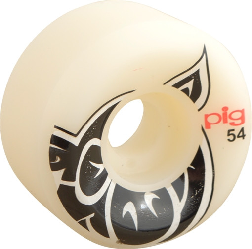 PIG HEAD CONICAL 54mm WHITE Skateboard Wheels Set