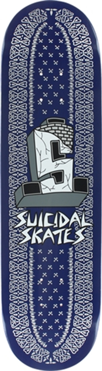 Suicidal Skates Bandana Skateboard Deck-8.5 Navy/Wht