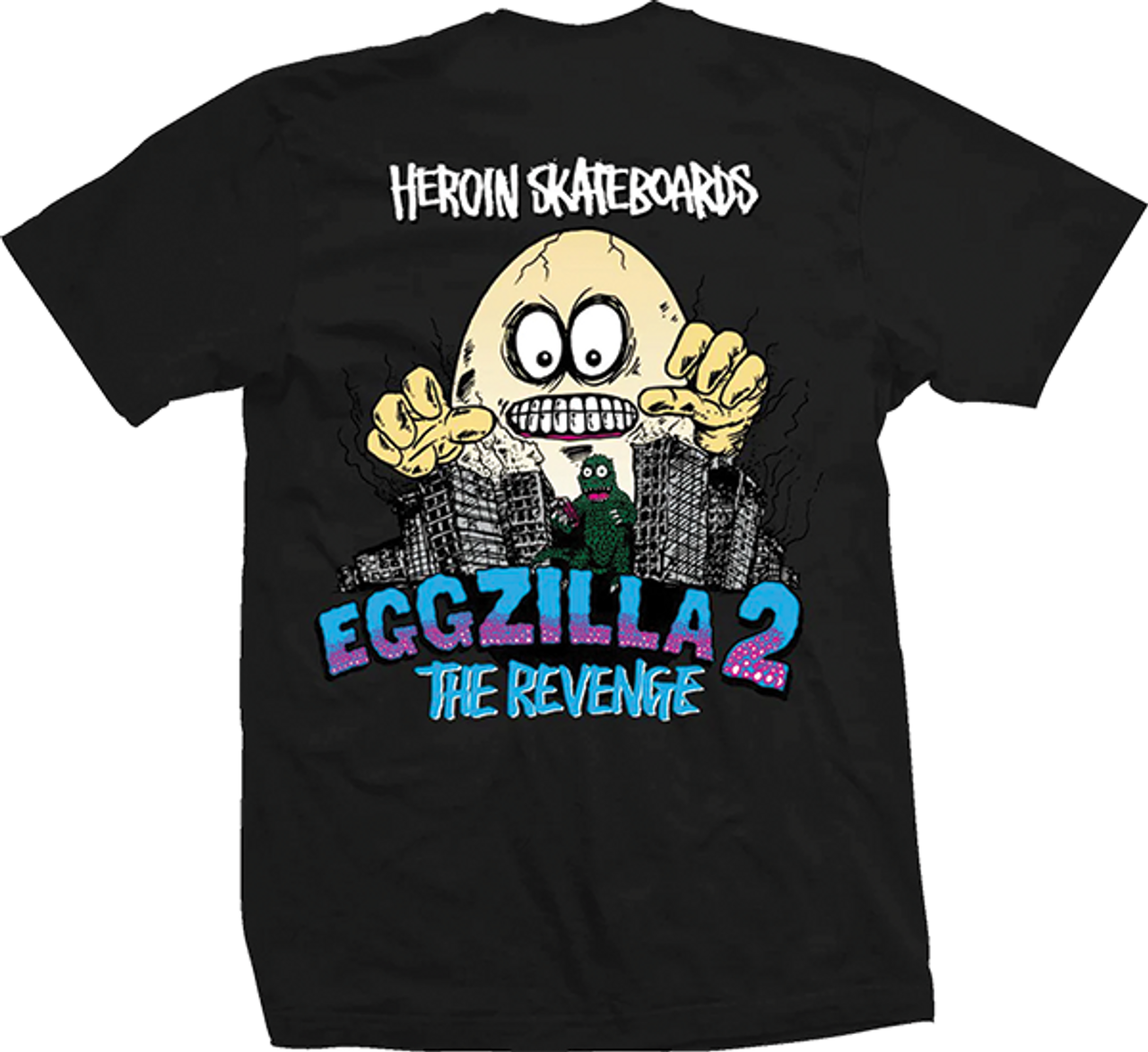 HEROIN EGGZILLA SS TSHIRT XLARGE BLK