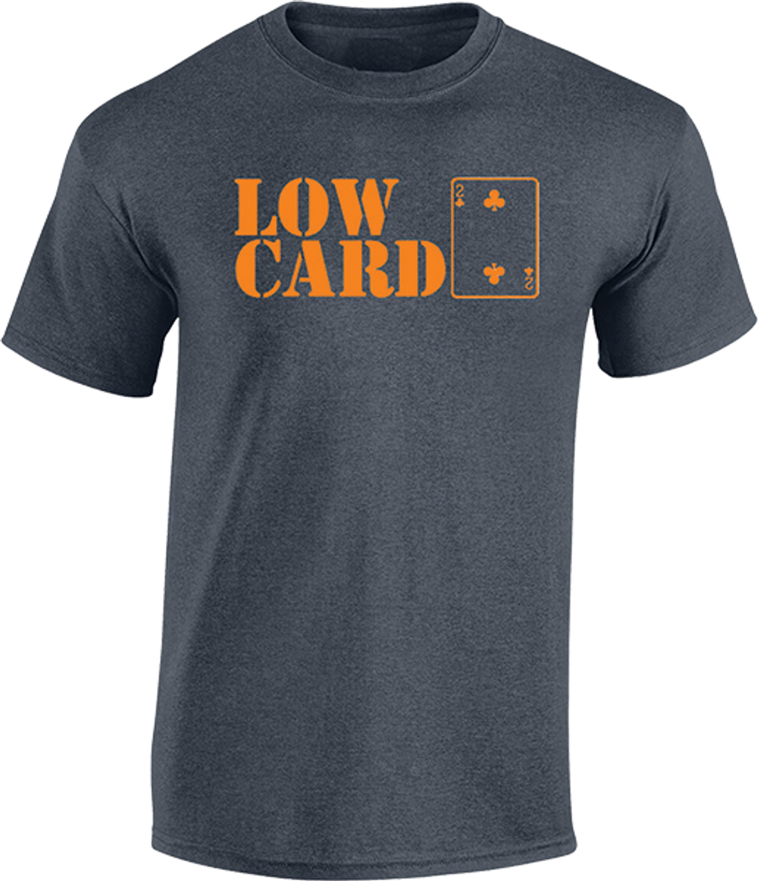 LOWCARD STACKED SS TSHIRT SMALL CHARCOAL HEATHER GREY/ORG