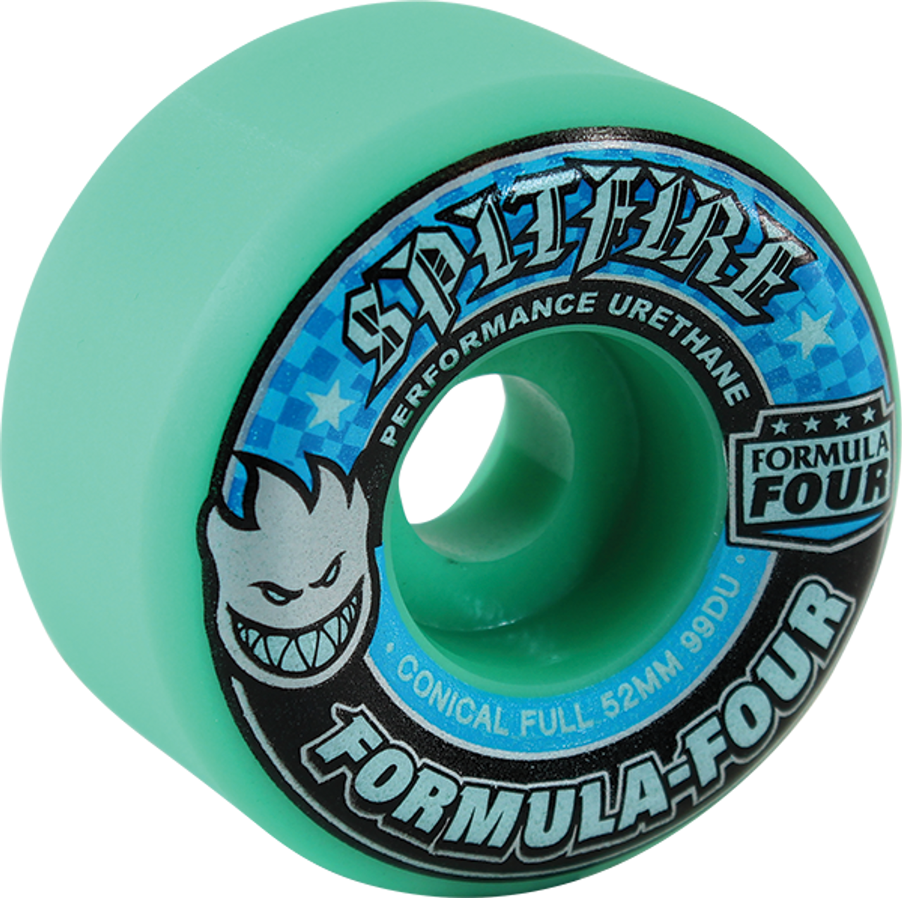 SPITFIRE F4 99A CONICAL FULL 52MM ICE BLUE W/BLU WHEELS SET