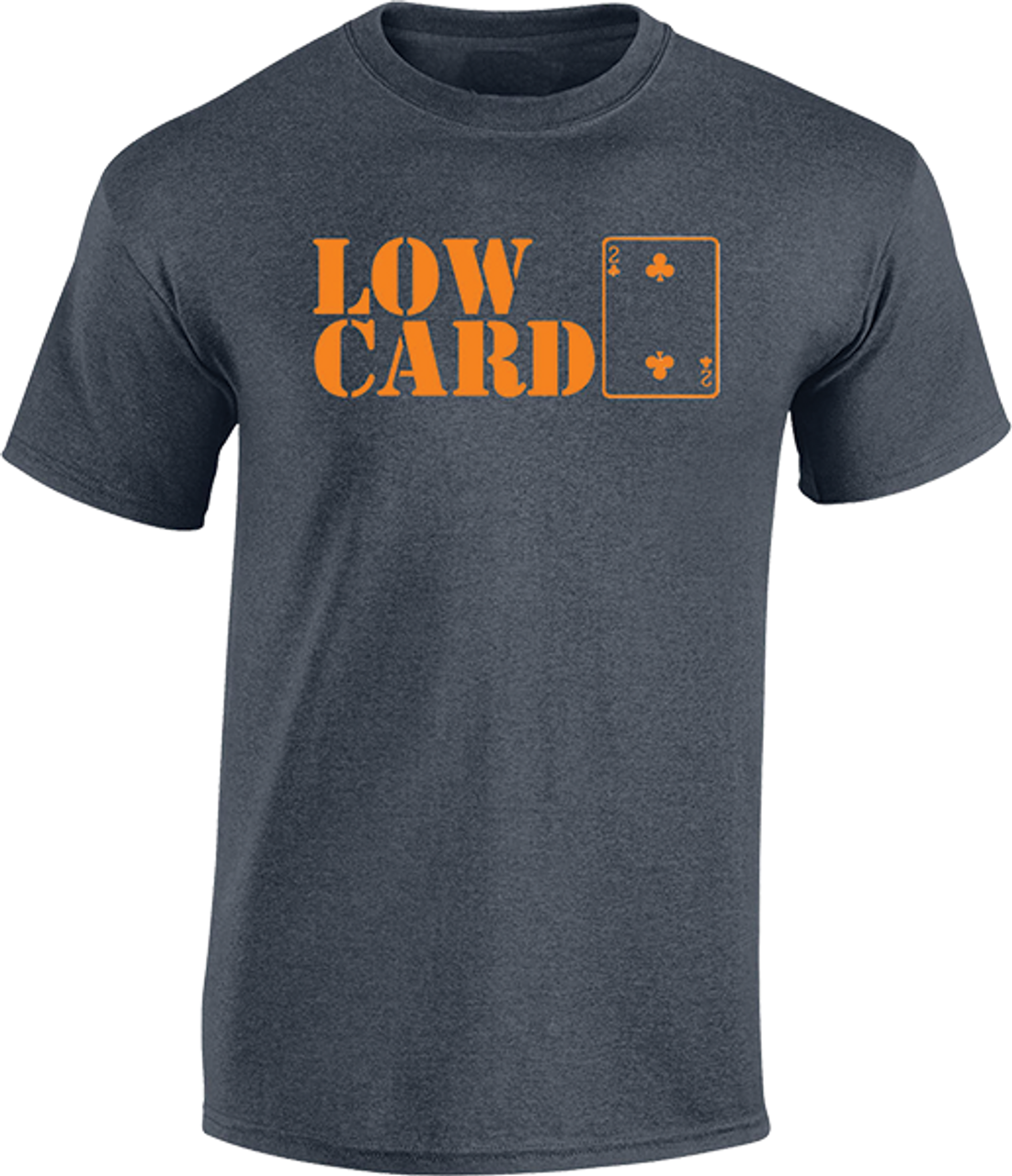 LOWCARD STACKED SS TSHIRT XLARGE CHARCOAL HEATHER GREY/ORG