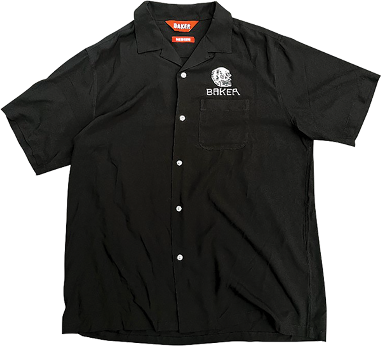 BAKER SKULLS SS TSHIRT BUTTON UP XLARGE BLK