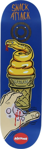 ALMOST HASLAM SNACK ATTACK SKATEBOARD DECK-8.38 dbl impact