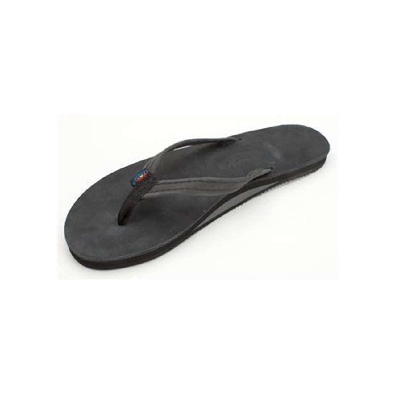 Amazon.com | Rainbow Sandals Women's Single Layer Black Leather w/Rasta  Midsole | Flats