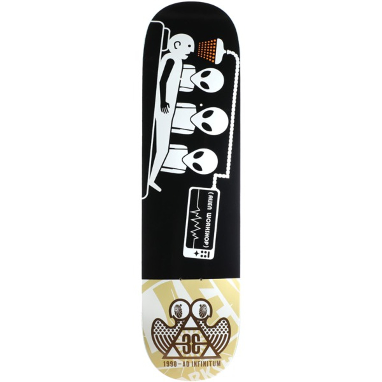 Alien Workshop Abduction Skate Deck Blk Wht gold 8.125