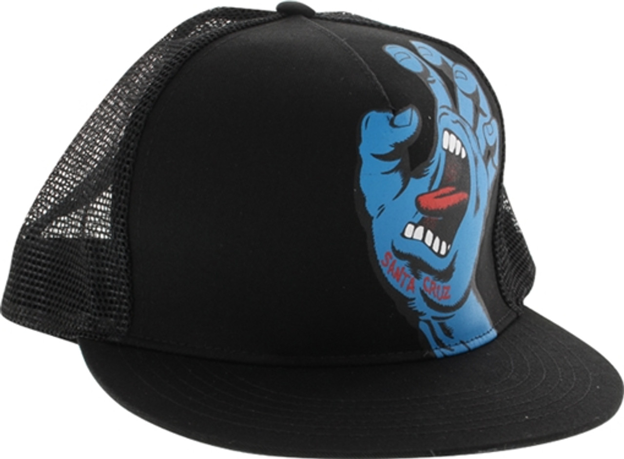 SANTA CRUZ SCREAMING HAND MESH HAT ADJ-BLK/BLK