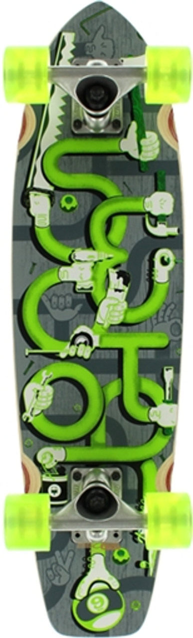 Sector 9 Dart Grey/Grn Skateboard Complete-7.5X27.8 Cruiser