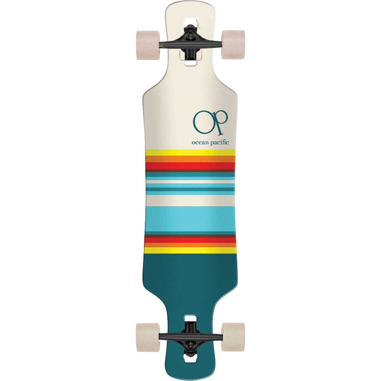 OP Swell Drop Through Skateboard Complete Blue Yellow 9x36