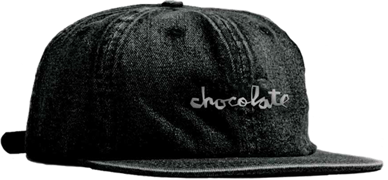 CHOCOLATE EMBROIDERED CHUNK HAT ADJ-BLACK DENIM