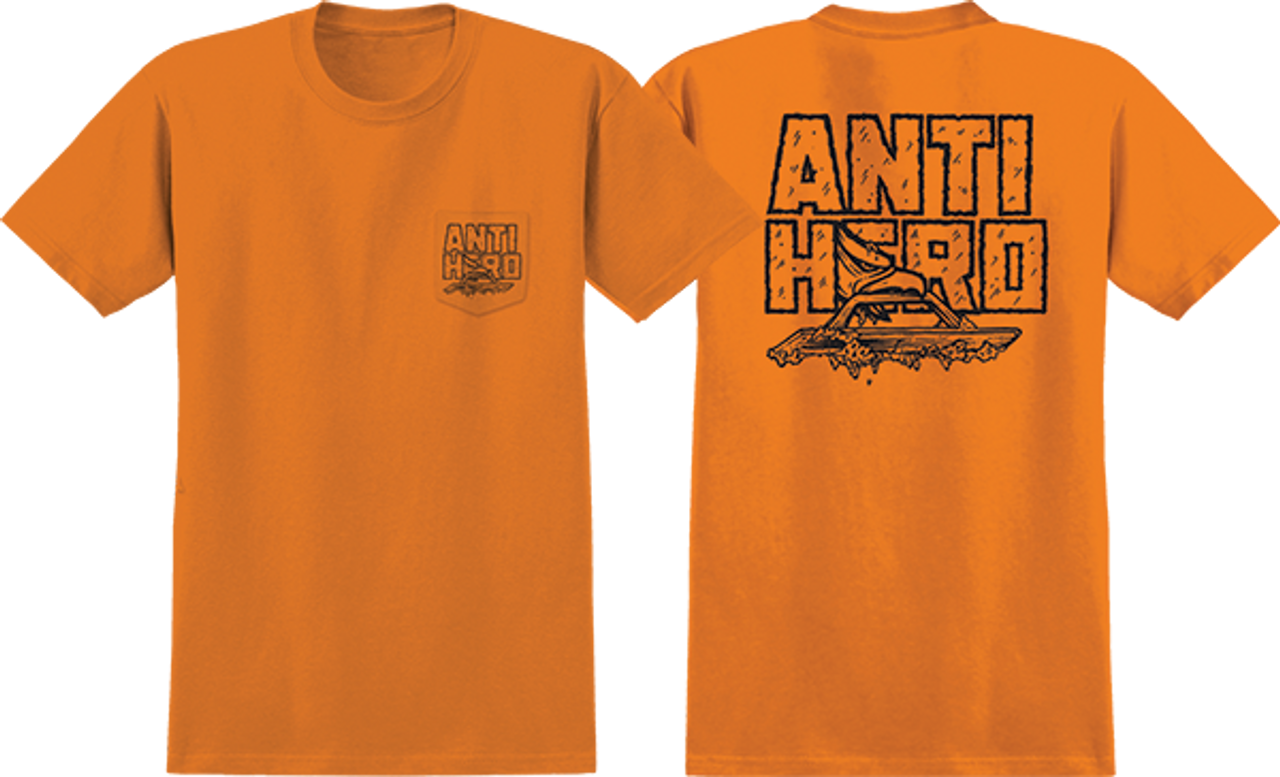 ANTI HERO CUSTOM POCKET SS TSHIRT MEDIUM  SAFETY ORANGE