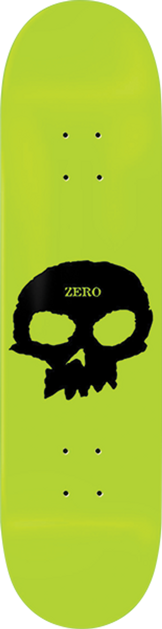 ZERO SINGLE SKULL GITD SKATE DECK-8.5 WHT GLOW/BLK