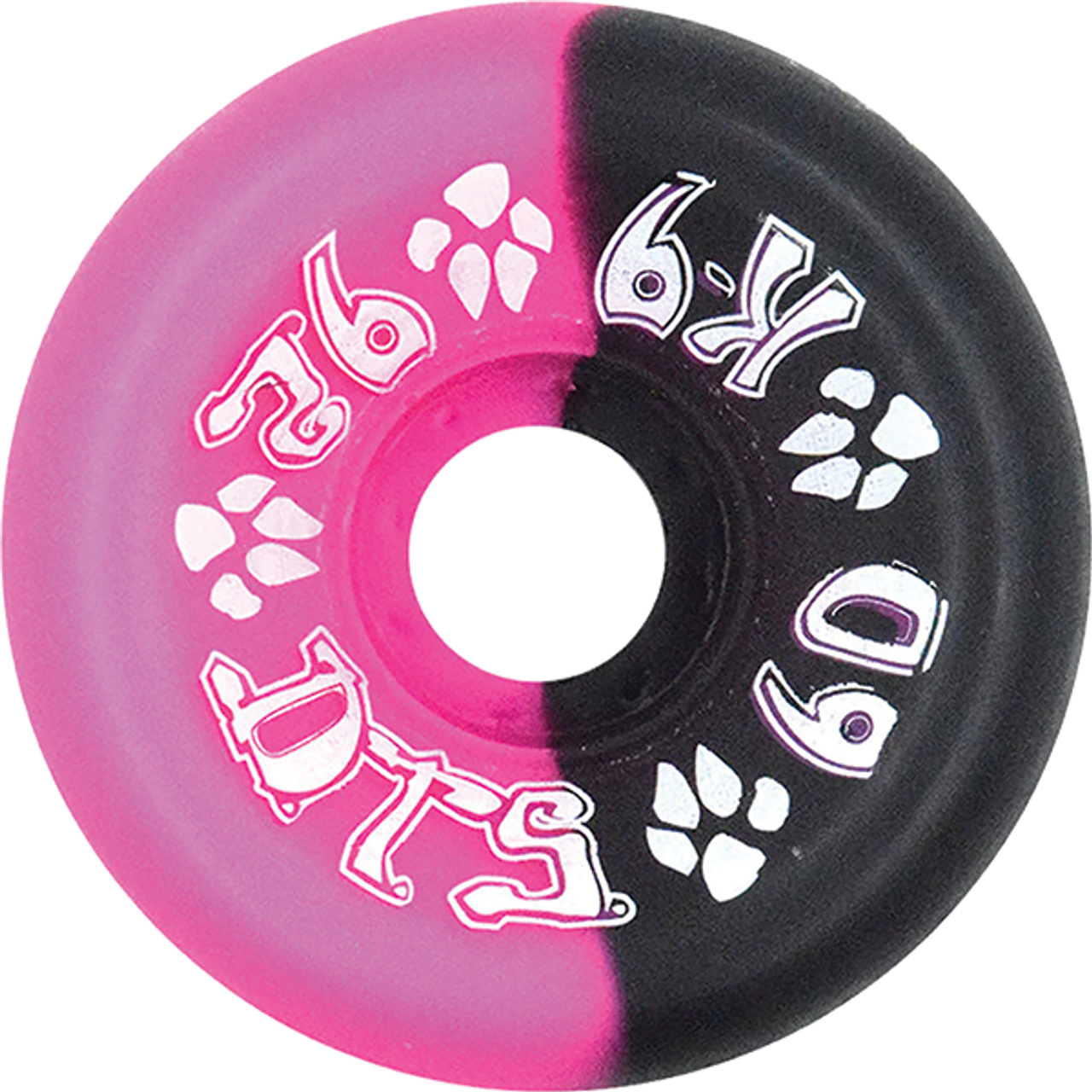 DOGTOWN K-9 80'S 60mm 92A PINK/BLK 50/50 WHEELS SET