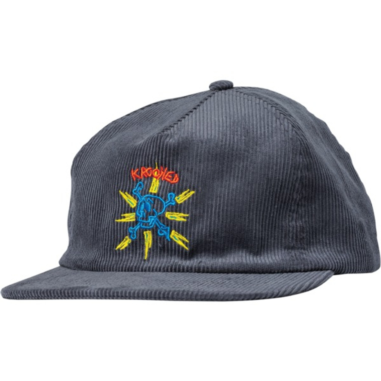 Krooked Style Corduroy Hat Charcoal Blue Red Snapback