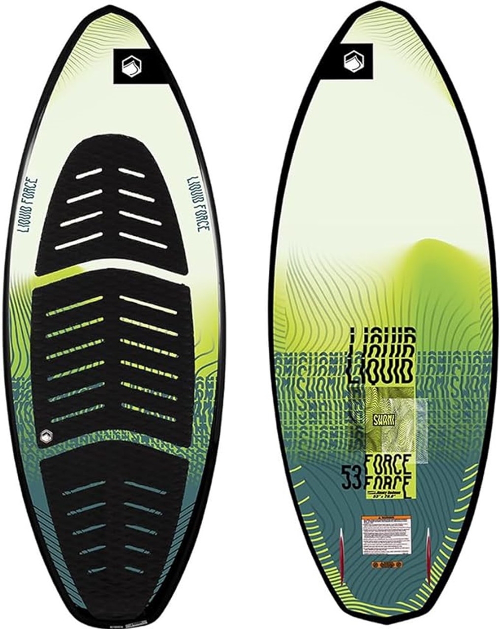 Liquid Force Swami Wake Surf Black Green 53 Inch