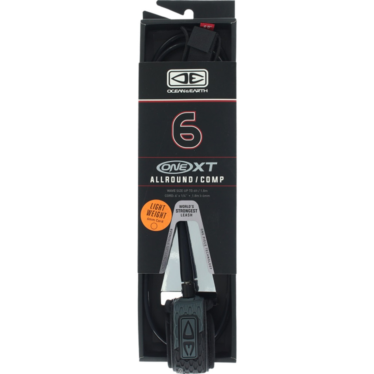 Ocean & Earth One XT All Comp Surf Leash Black Blue 6 Foot