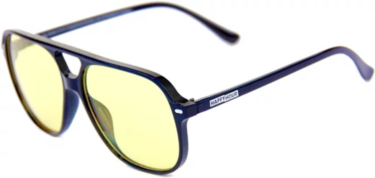 Happy Hour The Duke Wenzday Sunglasses Black Yell Lens