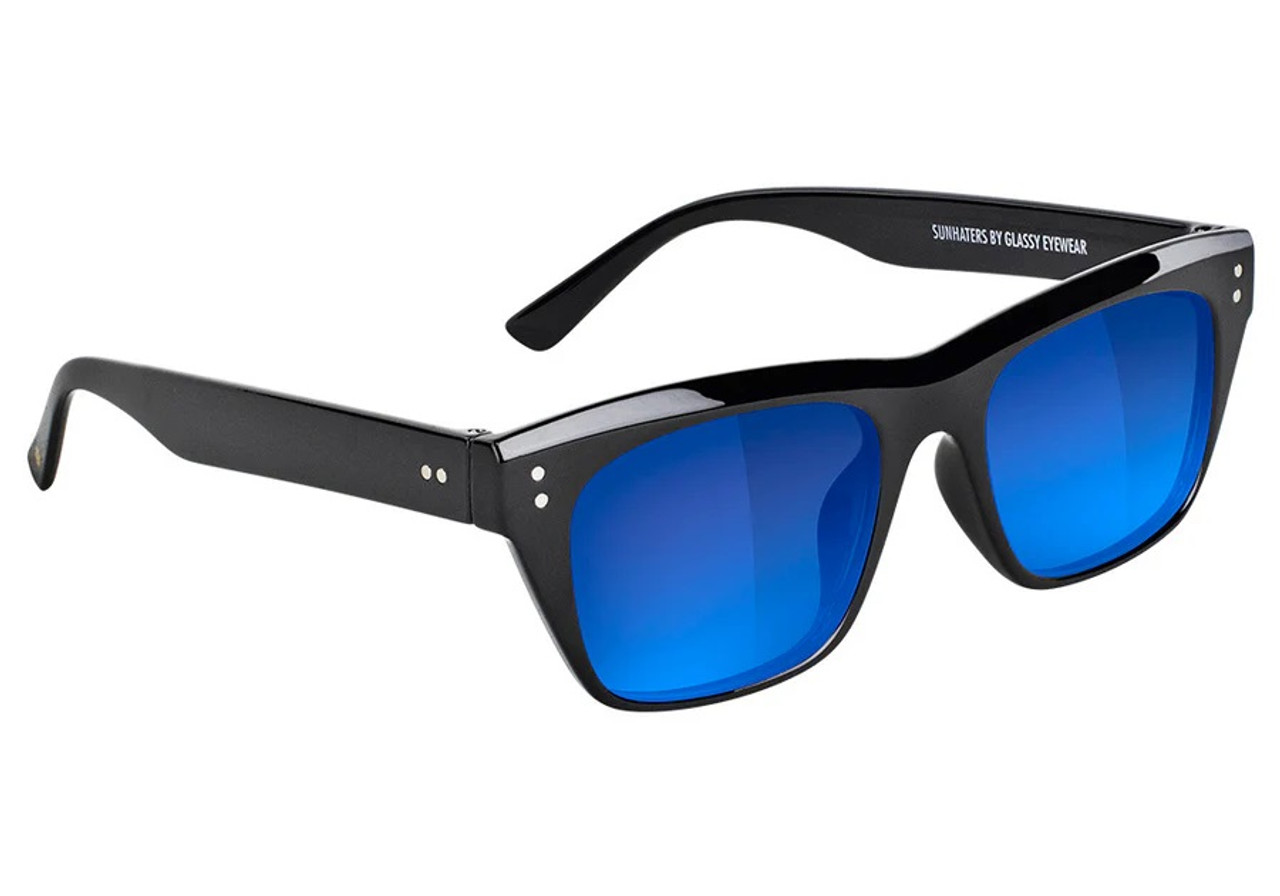 Glassy Santos Polarized Sunglasses Black Gold Blue OneSize