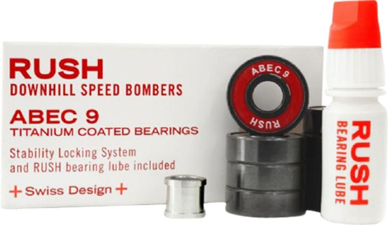 Rush Abec9 Titanium Swiss Bearings Red Black 8pack