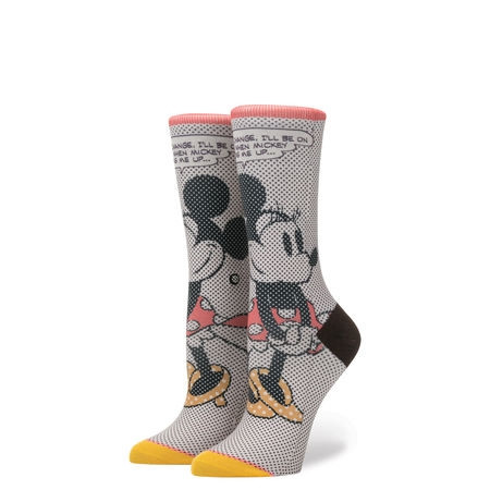 Stance Disney Tick Tock Minnie Womens Socks Off White S (5-7.5)
