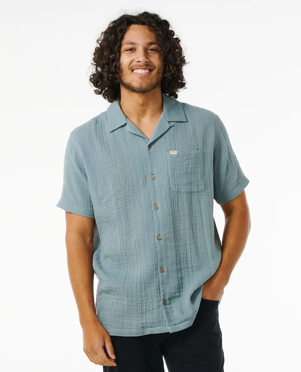 Rip Curl Drained Shortsleeve Woven Material Blue