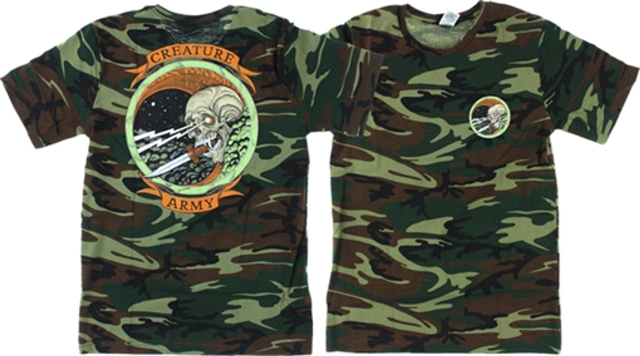 CREATURE ARMY SS Tshirt L CAMO GREEN