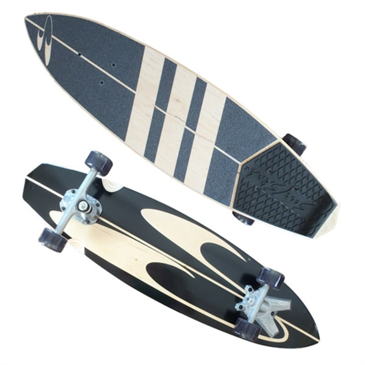 SurfSkate Stunner Blackout Longboard Vtrucks Black 36x9.5