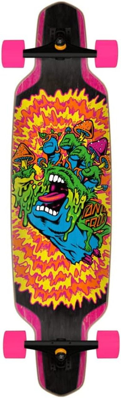 Santa Cruz Toxic Hand Drop Down Skateboard Complete Yellow Orange Blue 9.5 x 37.52