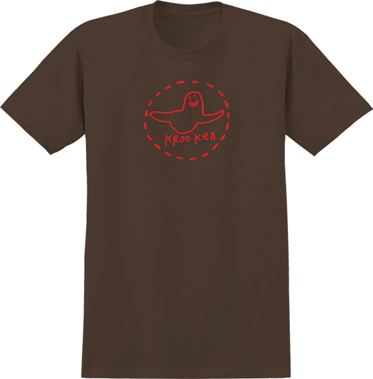 KROOKED TRINITY SMILE SS TSHIRT SMALL BROWN/RED