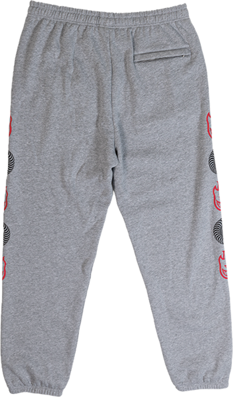 SPITFIRE BIGHEAD SWIRL COMBO SWEATPANTS SMALL -GREY